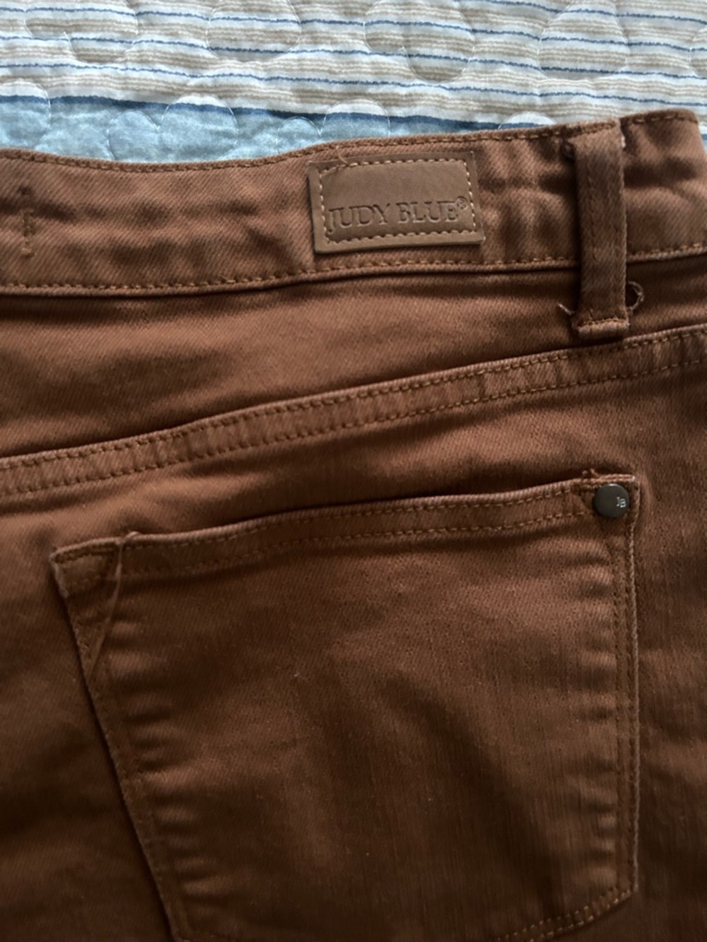 Judy Blue Shorts Denim Jean Sienna Brown Women’s Large Tummy Control Stretch - Picture 6 of 6